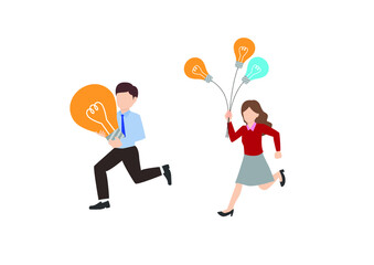 アイデア出しの競争をしている人々