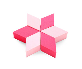 Flower made of makeup sponges on white background
