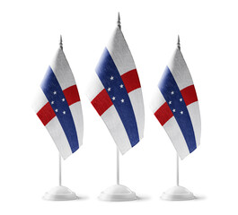 Small national flags of the Netherlands Antilles on a white background