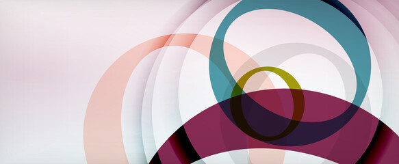 Ring geometric shapes, o letter repetition wallpaper. Abstract background for business or technology presentations, internet posters or web brochure covers