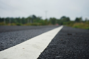 White traffic lines For safety on the road