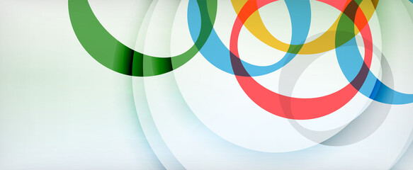 Obraz premium Ring geometric shapes, o letter repetition wallpaper. Abstract background for business or technology presentations, internet posters or web brochure covers