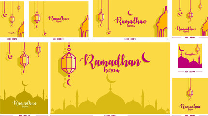 Islamic ramadan kareem Simple Cute Circle Icon bundle collection set