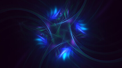 3D rendering abstract multicolor fractal light background