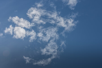 thin clouds at the blue sky in the spring