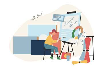 Business graphics, distance learning, online courses and business, education, books and tutorials