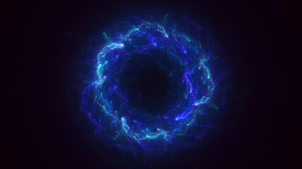 3D rendering abstract multicolor fractal light background