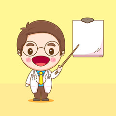 Cartoon illustration of cute doctor character
