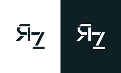 Creative minimal abstract letter RZ logo.