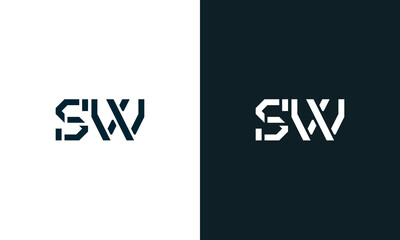 Creative minimal abstract letter SW logo.