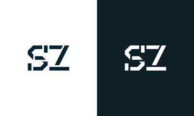 Creative minimal abstract letter SZ logo.