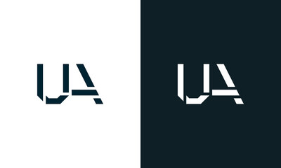 Creative minimal abstract letter UA logo.