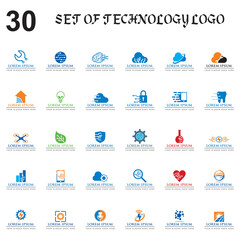 set of digital vector , set of technology logo