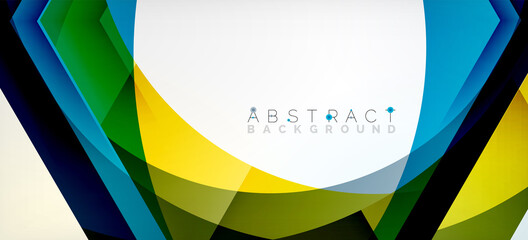 Obraz premium Transparent hexagons geometric shapes abstract background