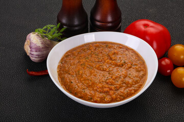 Famous Spanish gazpacho tomato soup