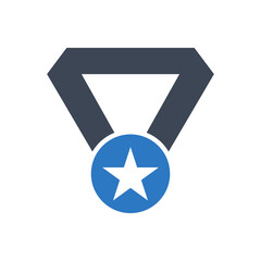 Star medal icon vector graphic illustration