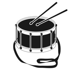 Drum. Drum icon isolated on white background. Vector illustration.