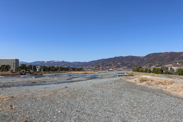 足柄紫水大橋から見た酒匂川（神奈川県）