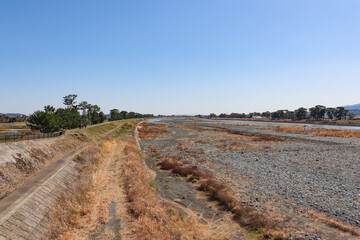 足柄紫水大橋から見た酒匂川（神奈川県）