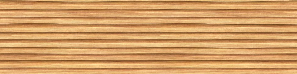 Türaufkleber Carved horizontal stripes pattern on wood background seamless texture, long texture, 3d illustration © Jojo textures