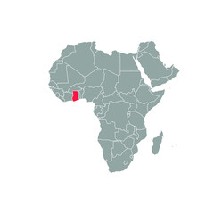 ghana Highlighted on africa Map Eps 10