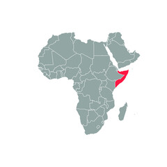 somalia Highlighted on africa Map Eps 10