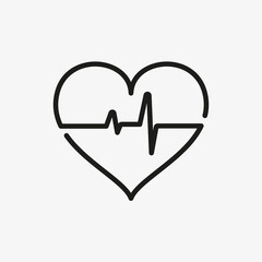 Heart rate icon. Heartbeat symbol. Pulse sign.