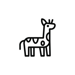 giraffe animal vector line icon