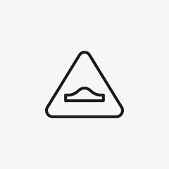Speed bump icon. Warning sign for traffic, transportation concept.