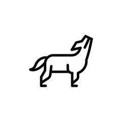 wolf animal vector line icon