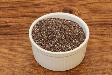 Seasoning chia seeds in the bowl