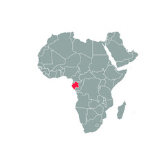 gabon Highlighted on africa Map Eps 10
