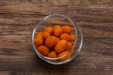 Spicy peanut heap in the bowl