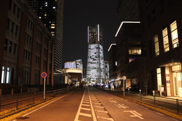 横浜みなとみらいの夜景（クリスマスの季節）