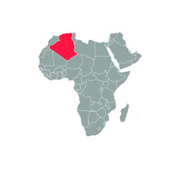 algeria Highlighted on africa Map Eps 10