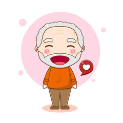 Cartoon illustration of cute grand father character