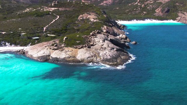 Aerial Esperance's Cape le Grande national park. Western Australia Tourism.