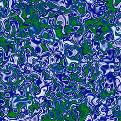 Blue white bacteria shapes seamless pattern with flowers