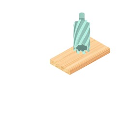 Annular cutter icon. Isometric illustration of annular cutter vector icon for web