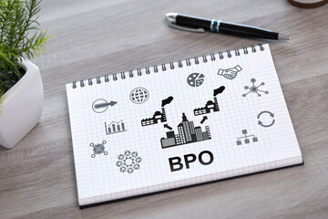 Bpo concept on a notepad