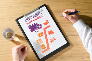 Document management concept on a desk