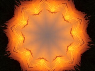 Kaleidoscope in Bright Orange and Black