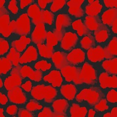 Stylish seamless pattern of red spots on a black background drawn by hand. Design of fabric, textiles, wallpaper, packaging, cover.