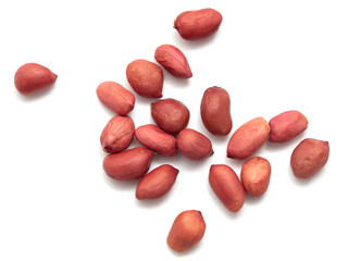 Peanut nuts isolated on white background.