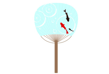 金魚柄の納涼うちわ