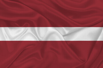 3D Flag of Latvia on fabric