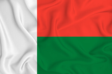 3D Flag of Madagascar on fabric