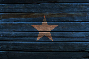 Fototapeta na wymiar 3D Flag of Somalia on wood