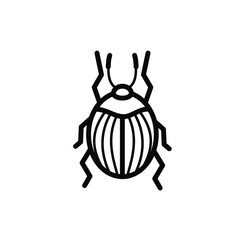 Vector beetle line icon. Editable stroke. Insect illustration. Minimal design