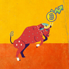 Illustration of Bull Market in Bitcoin